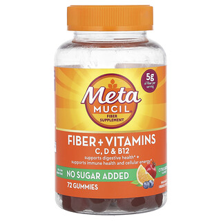 Metamucil, Φυτικές Ίνες + Βιταμίνες, C, D,&; B12, Citrus Berry, 72 Gummies