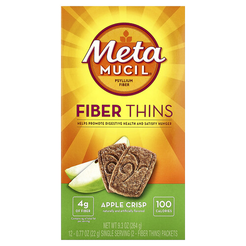 Metamucil, Fiber Thins, Apple Crisp, 12 Päckchen, je 22 g (0,77 oz.)