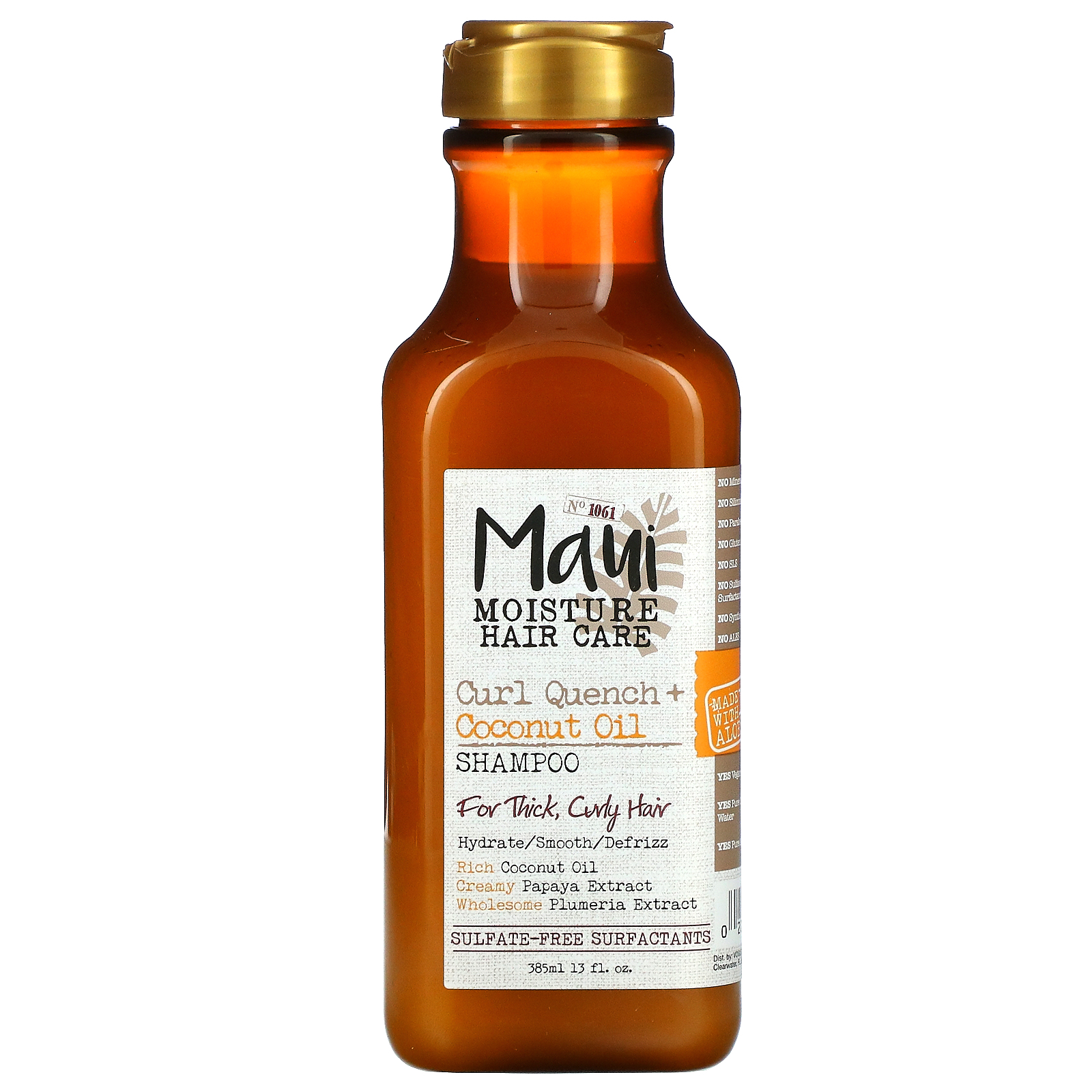 Maui Moisture, Curl Quench + Coconut Oil, Shampoo, For Thick, Curly ...