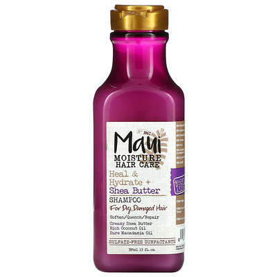 Maui Moisture Heal & Hydrate + Shea Butter, шампунь для сухих, поврежденных волос, 385 мл (13 жидк. Унций)