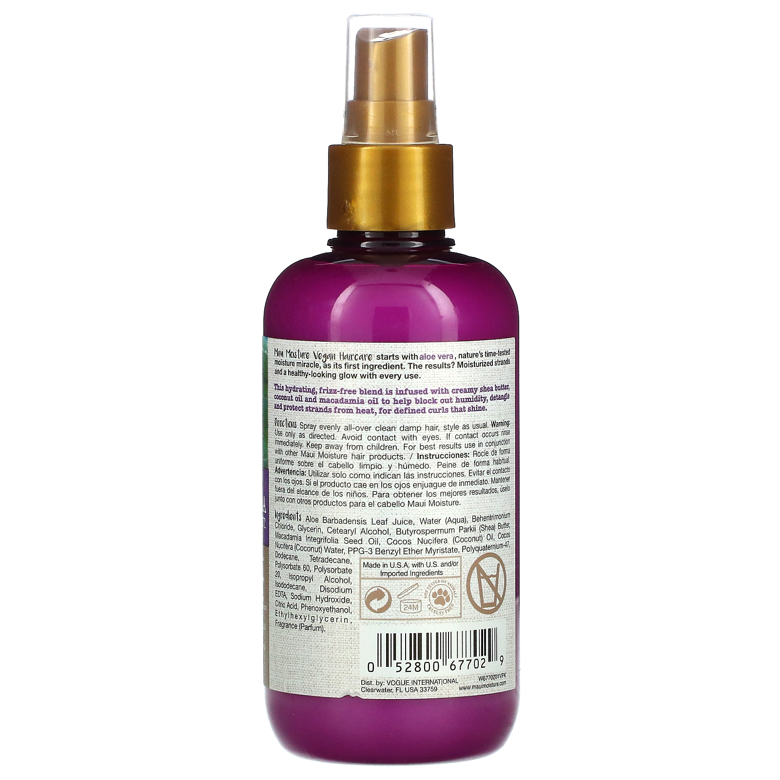 Maui Moisture, FrizzFree + Shea Butter, LeaveIn Conditioning Mist