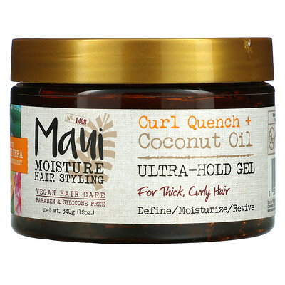 Maui Moisture Curl Quench + Coconut Oil, гель ультра фиксации, 340 г (12 унций)