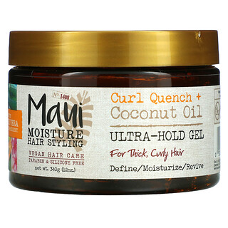 Maui Moisture, 卷髮保溼 + 椰子油，超保持凝膠，12 盎司（34無）