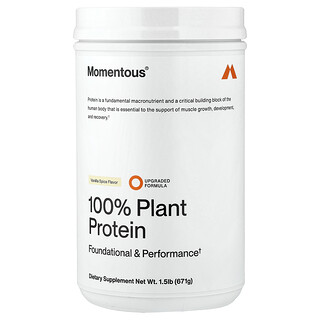 Momentous, Proteína 100 % de origen vegetal, Vainilla y especias, 671 g (1,5 lb)