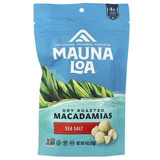 Mauna Loa, Macadamias tostadas secas, Sal marina, 113 g (4 oz)