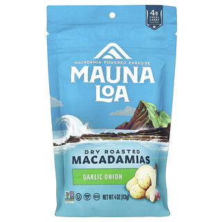 Mauna Loa, Macadamias tostadas y secas, Ajo y cebolla, 113 g (4 oz)