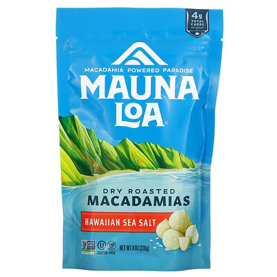 Mauna Loa Dry Roasted Macadamias, гавайская морская соль, 226 г (8 унций)