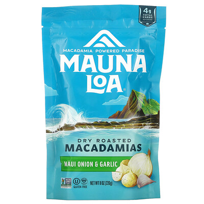 Mauna Loa Dry Roasted Macadamias, Maui Onion & Garlic, 8 oz (226 g)