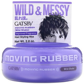 Mandom, Gatsby, Moving Rubber, воск для волос, «Необузданный всплеск», 2,8 унции