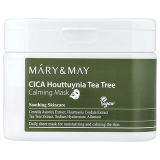 Mary & May, CICA Houttuynia Tea Tree Calming Beauty Mask, 30 Sheets, 14.1 oz (400 g)