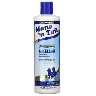 Mane 'n Tail, Мицеллярный шампунь, насыщенный биотином, кокосовое масло, 11,2 жидких унций (331 мл)