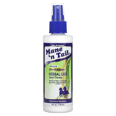 Mane 'n Tail Herbal Gro Spray Therapy, оливковое масло и кератин, 178 мл (6 жидк. Унций)