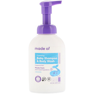 Отзывы о MADE OF, Foaming Baby Shampoo & Body Wash, Fragrance Free, 10 fl oz (295.74 ml)