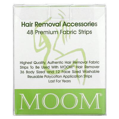 Купить Moom Принадлежности для удаления волос, высококачественные тканевые полоски, 48 шт.