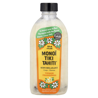 Monoi Tiare Tahiti, Monoi Tiki Tahiti®, Tiki, Aceite de coco, 120 ml (4 oz. líq.)