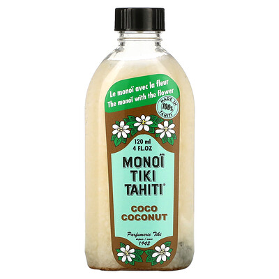 Monoi Tiare Tahiti Кокосовое масло, 4 жидких унций (120 мл)