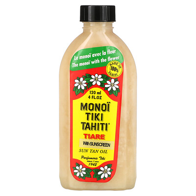 Monoi Tiare Tahiti солнцезащитное масло для загара, SPF 3, 120мл (4жидк. унции)