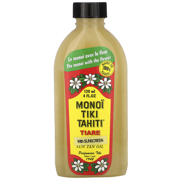 Monoi Tiare Tahiti‏, שמן שיזוף עם קרם הגנה, SPF‏ 3, 120 מ"ל (4 אונקיות נוזל)