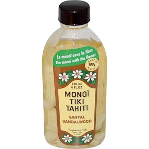 Monoi Tiare Tahiti, Monoi Tiki Tahiti, Сандаловое дерево, 4 жидких унции (120 мл)