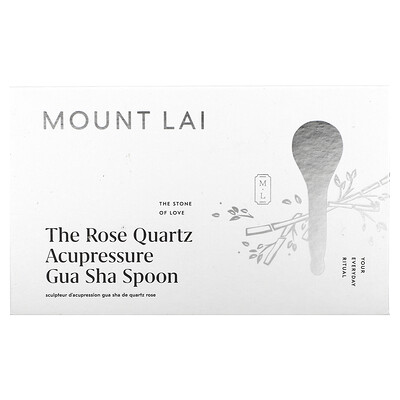 Mount Lai Ложка для акупрессуры с розовым кварцем, гуа-ша, 1 шт.