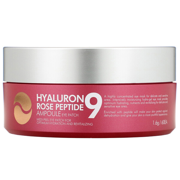 Medi-Peel‏, Hyaluron Peptide 9, Ampoule Eye Patch, Rose, 60 Patches