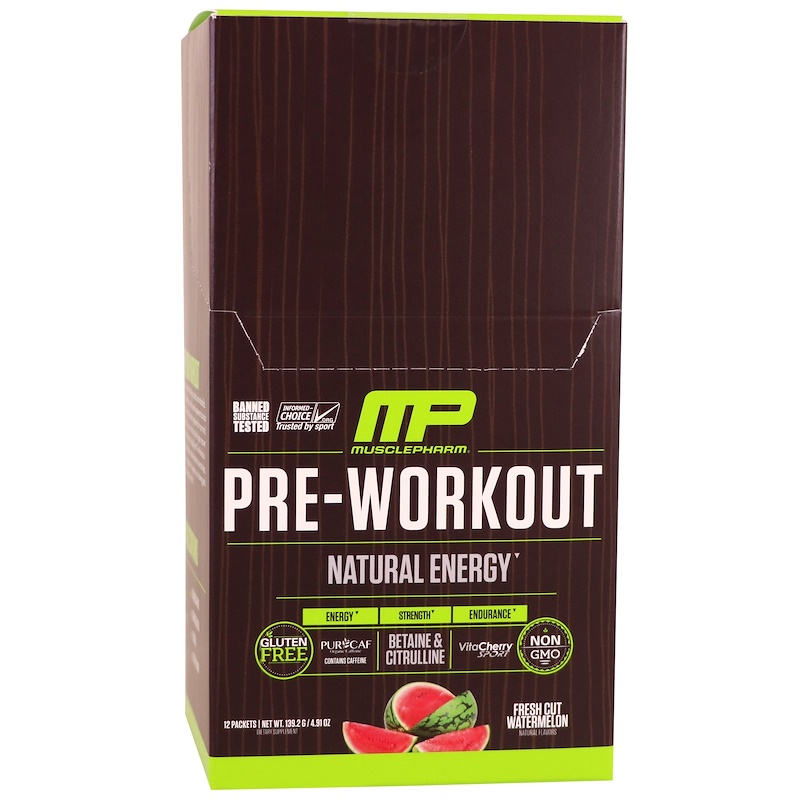 MusclePharm Natural, PreWorkout, Natural Energy, Fresh Cut Watermelon