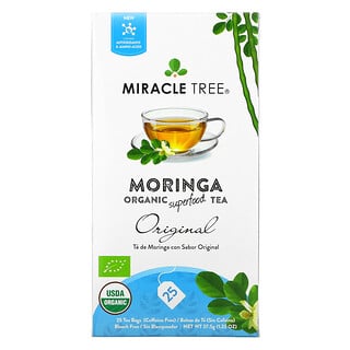 Miracle Tree, شاي فائق القيمة الغذائية عضوي بالبان الزيتي، أصلي، خالٍ من الكافيين، 25 كيس شاي، 1.32 أونصة (37.5 جم)