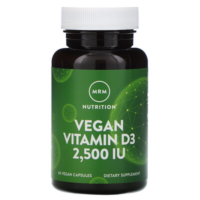 MRM Nutrition, витамин D3 для веганов, 2500 МЕ, 60 веганских капсул