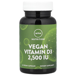 MRM Nutrition, Vegan Βιταμίνη D3, 62.5 mcg (2,500 IU), 60 Vegan Κάψουλες