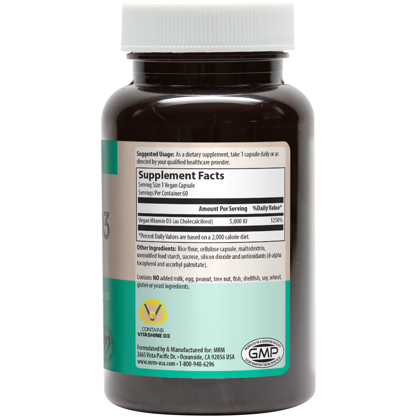 MRM, Vegan Vitamin D3, 5,000 IU, 60 Vegan Capsules