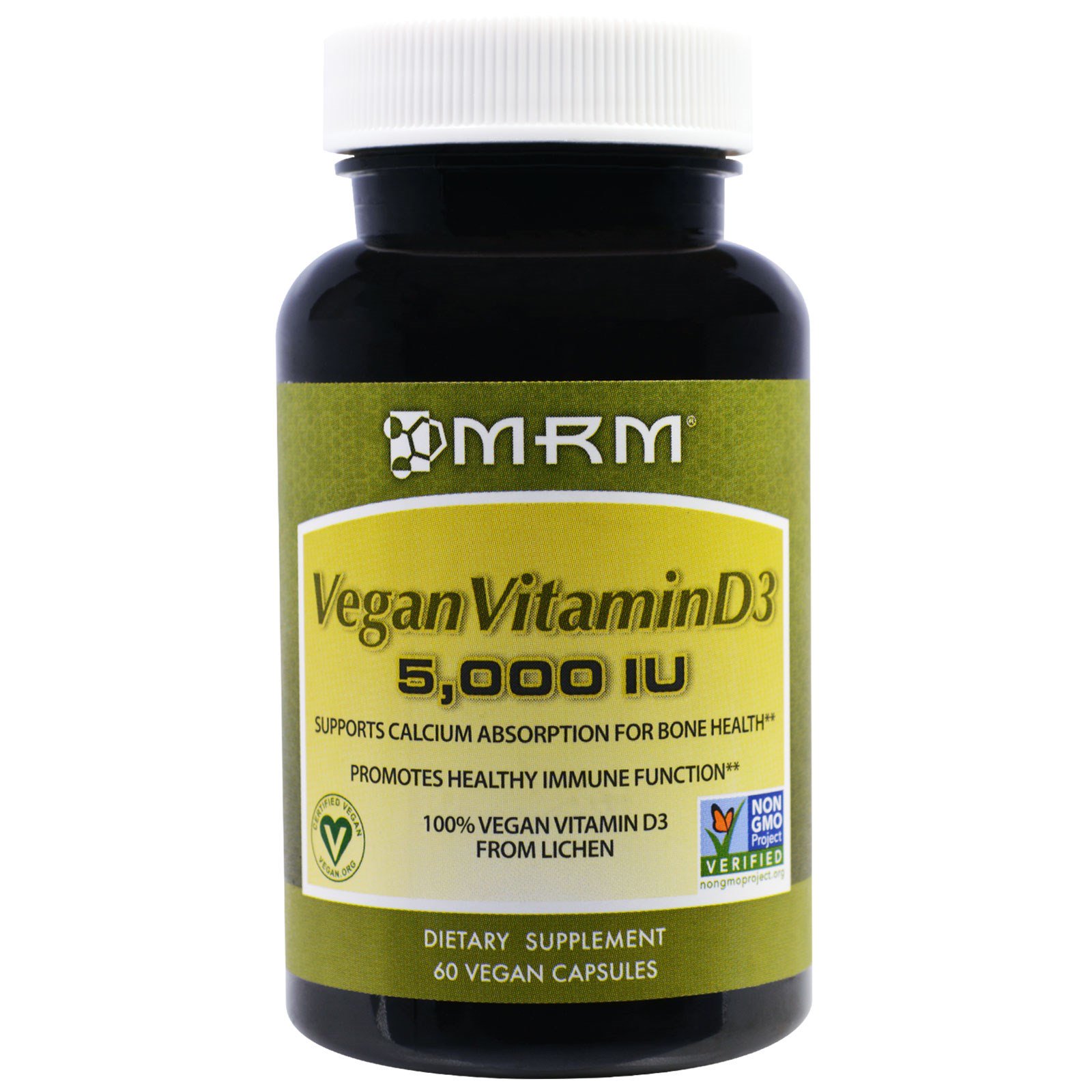 MRM, Веганский витамин D3, 5,000 МЕ, 60 веганских капул