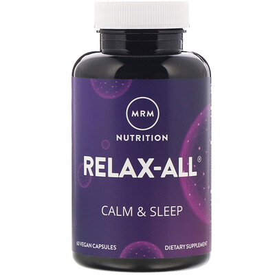 

Relax-All, Calm & Sleep, для расслабления и сна, 60 веганских капсул