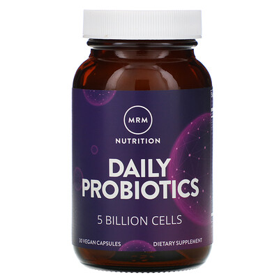 MRM Nutrition, пробиотики для ежедневной поддержки, 5 млрд клеток, 30 растительных капсул