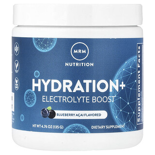 MRM Nutrition, Penghidratan+ Peningkatan Elektrolit, Blueberry Acai, 4.76 oz (135 g)