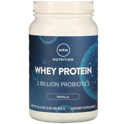 MRM Whey Protein, 2 Billion Probiotics, Vanilla, 2.03 lb (923 g)