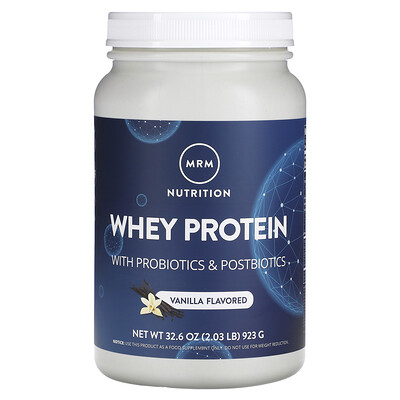 MRM Nutrition Сывороточный протеин, 2 миллиарда пробиотиков, ваниль, 2,03 фунта (923 г)
