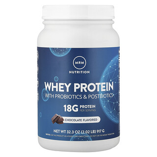 MRM Nutrition, Proteína Whey, Com Probióticos e Pós-bióticos, Sabor Chocolate, 917 g (2,02 lb)