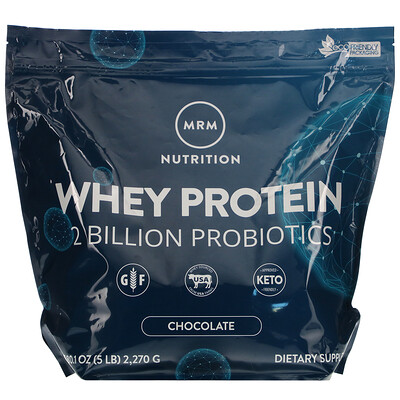 MRM Whey Protein, 2 Billion Probiotics, Chocolate, 5 lb (2,270 g)
