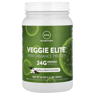 MRM Nutrition, Veggie Elite®, Protéines pour la performance, Gousse de vanille, 1020 g