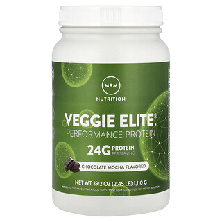 MRM Nutrition, Veggie Elite®, 퍼포먼스 프로틴, 초콜릿 모카 맛, 1,110g(2.45lb)
