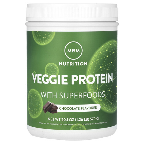 Mrm Nutrition Veggie Protein with Superfoods, Chocolate, 1.26 lb (570 g)