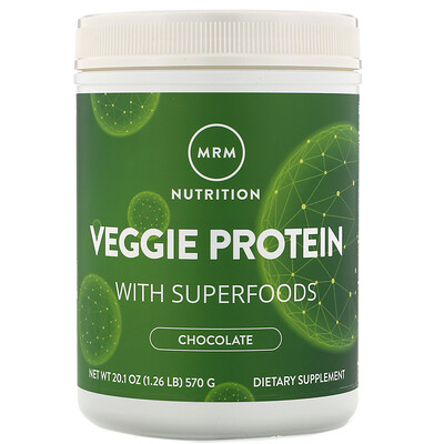 MRM Nutrition, Veggie Protein with Superfoods, Chocolate, 20.1 oz (570 g)