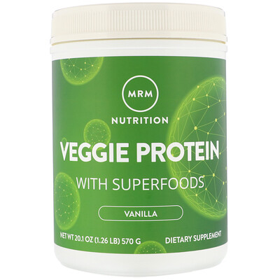 MRM Nutrition, Veggie Protein with Superfoods, Vanilla, 20.1 oz (570 g)