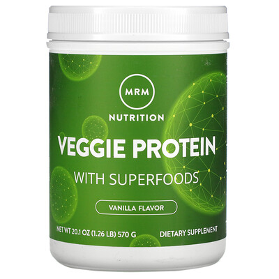 MRM Nutrition растительный протеин с суперфудами со вкусом ванили 570 г (1 26 фунта)
