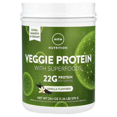 Product Image for MRM Nutrition, Veggie Protein with Superfoods, Vanilla, 1.26 lb (570 g)