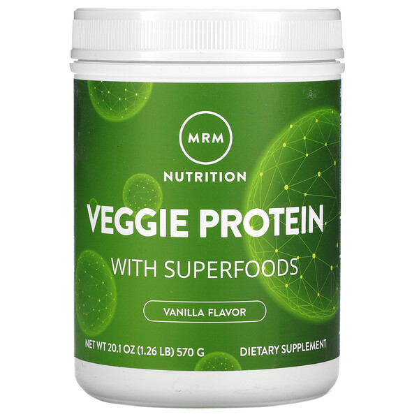 Veggie Protein with Superfoods, vegetarisches Protein mit Superfoods, Vanille, 570 g (1,26 lb.)