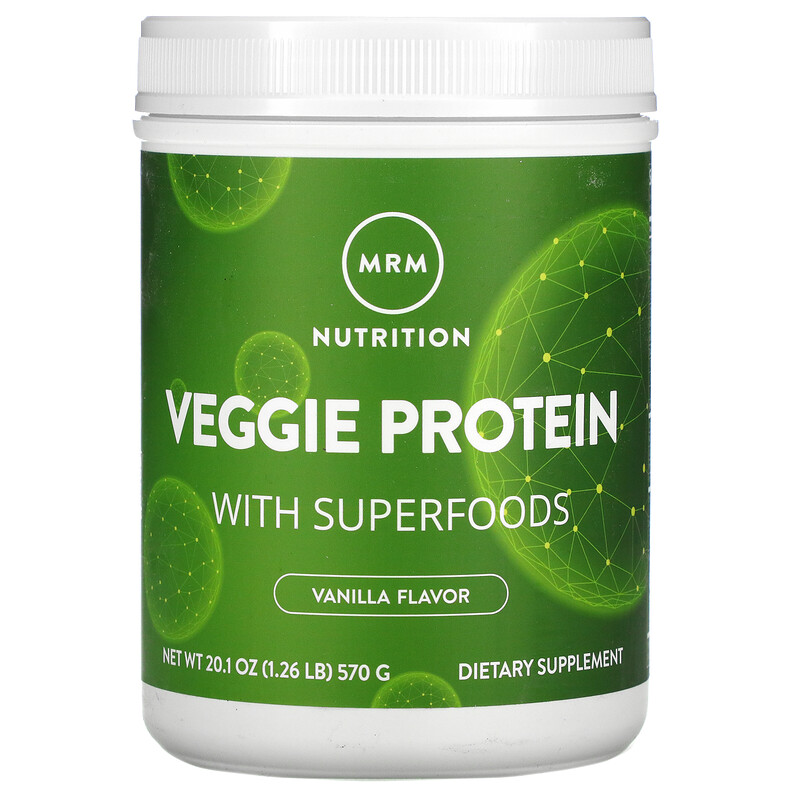 MRM, Veggie Protein with Superfoods, Vanilla, 1.26 lb (570 g) iHerb