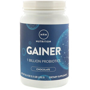 Отзывы о МРМ, Nutrition, Gainer with1 Billion Probiotics, Chocolate, 3.3 lb (1,512 g)
