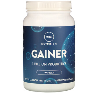 MRM, Gainer, 1 миллиард пробиотиков, ваниль, 3,3 фунта (1512 г)