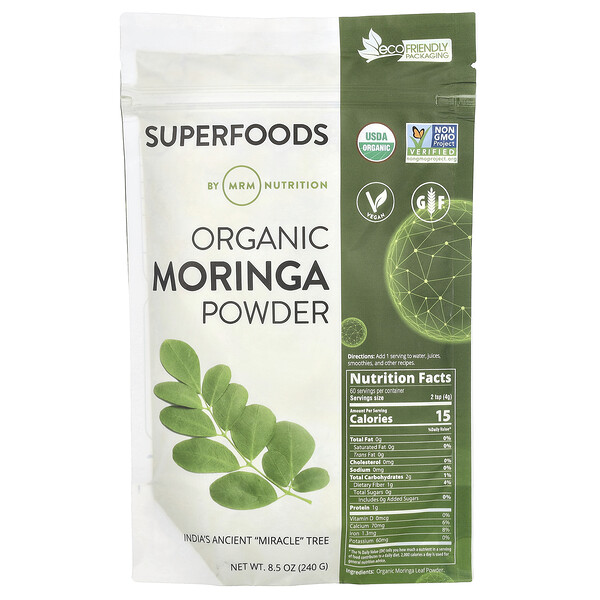 MRM Nutrition Organic Moringa Powder, 8.5 oz (240 g)